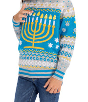 Tipsy Elves - Youth Reversible Menorah Sequin Sweater by Tipsy Elves (Sizes XS - XL) - ModernTribe