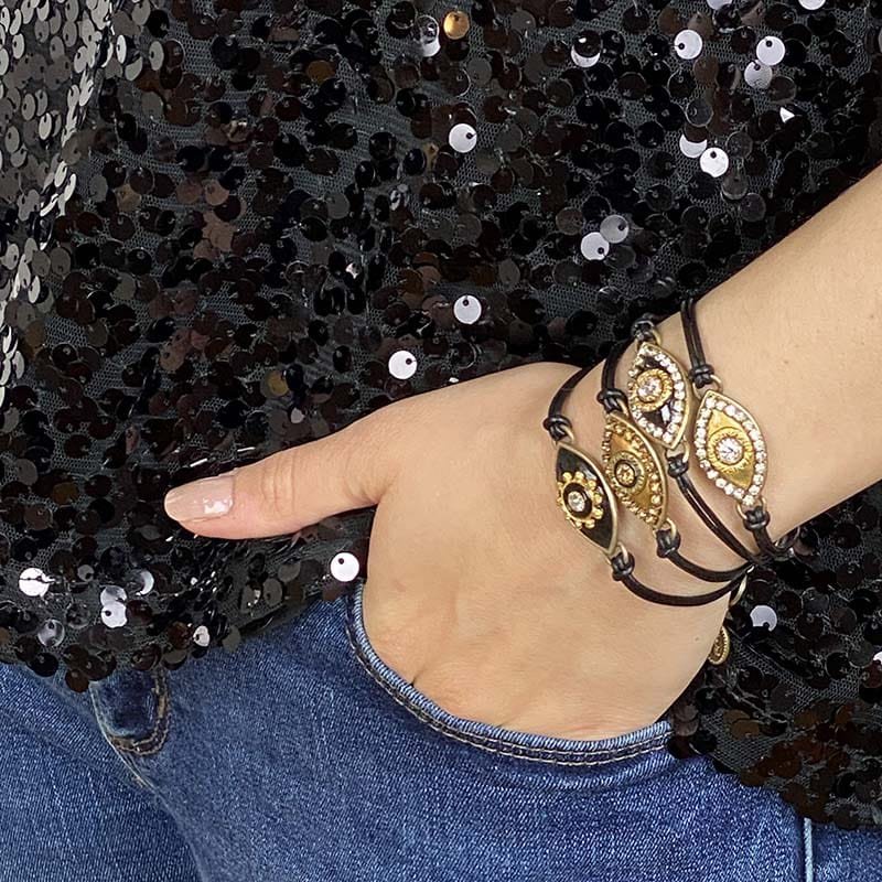 Michal Golan - Swarovski Crystals Gold Evil Eye Bracelet by Michal Golan - ModernTribe