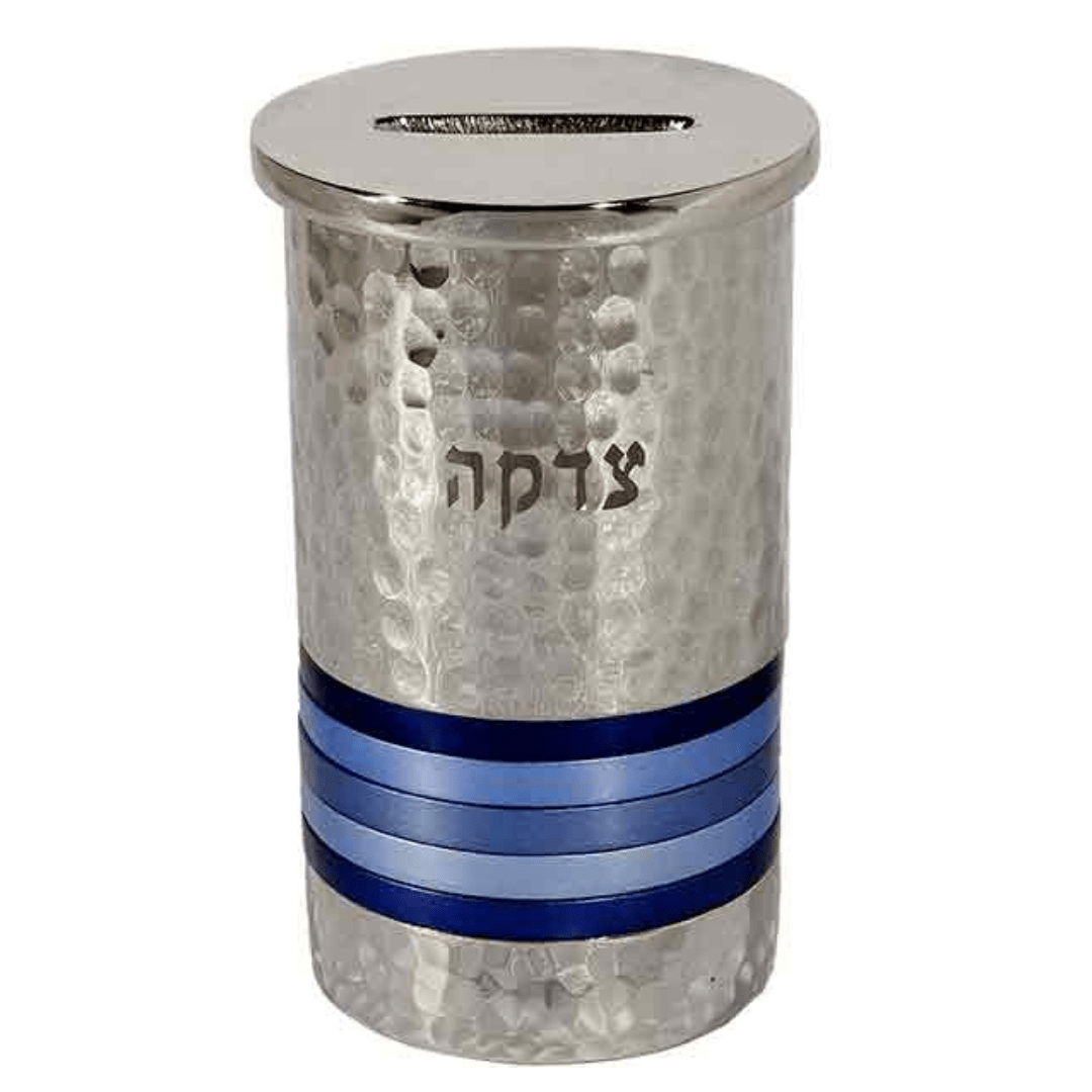 Yair Emanuel - Rings Tzedakah Box by Yair Emanuel - Blue - ModernTribe