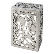 White Metal Cutout Tzedakah Box by Yair Emanuel