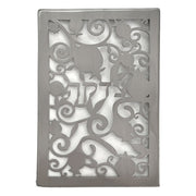 White Metal Cutout Tzedakah Box by Yair Emanuel
