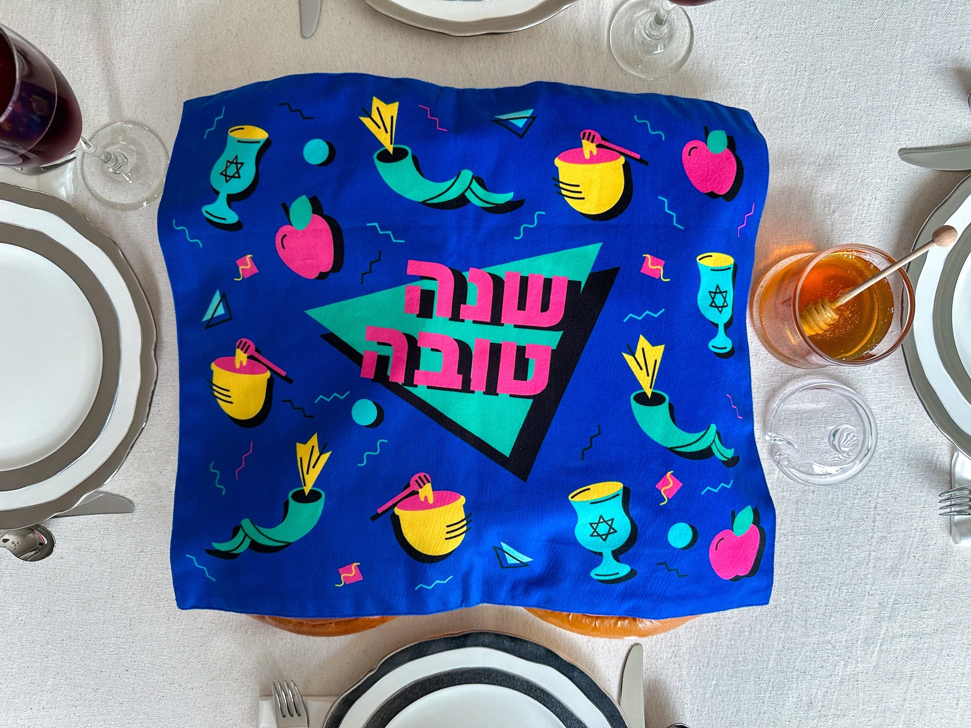 Midrash Manicures Challah Covers '80s Shana Tova Challah Cover