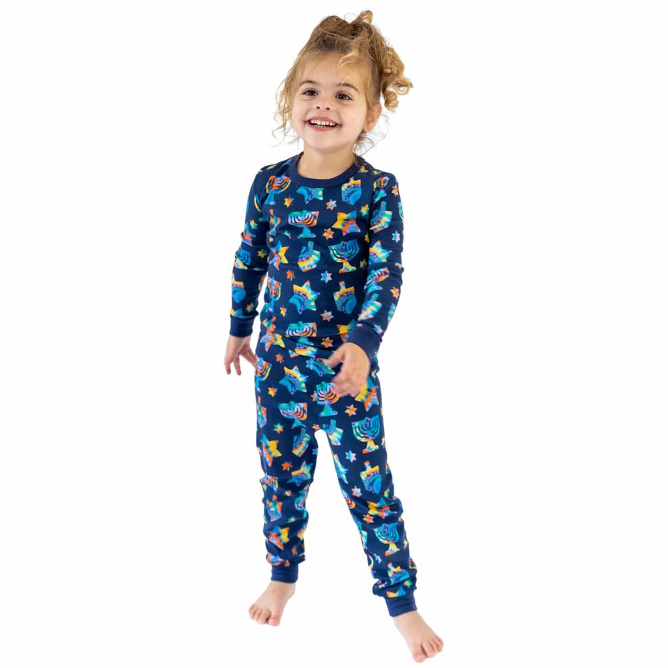 Midrash Manicures - Tie Dye Hanukkah Pajamas - (Kids Unisex Sizes 2T - 14) - ModernTribe
