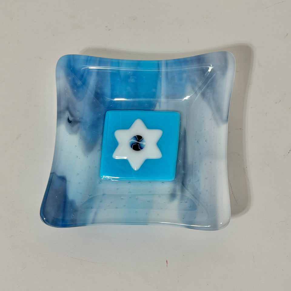 Star of David Glass Trinket Dish by Jacki Cohen