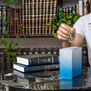 Apeloig Collection Tzedakah Boxes Blue Ombre Tzedakah Box