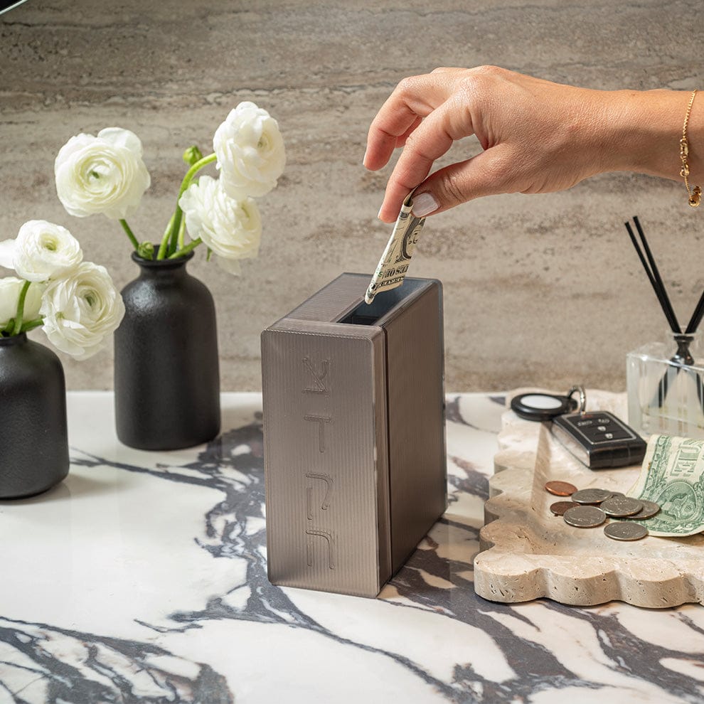 Apeloig Collection Tzedakah Boxes Smoke Tzedakah Box