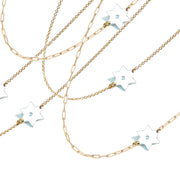 Miriam Merenfeld Jewelry - Dani Star of David Diamond Paperclip Necklace - (Gold - Plated, Sterling Silver or Two - Tone) - ModernTribe