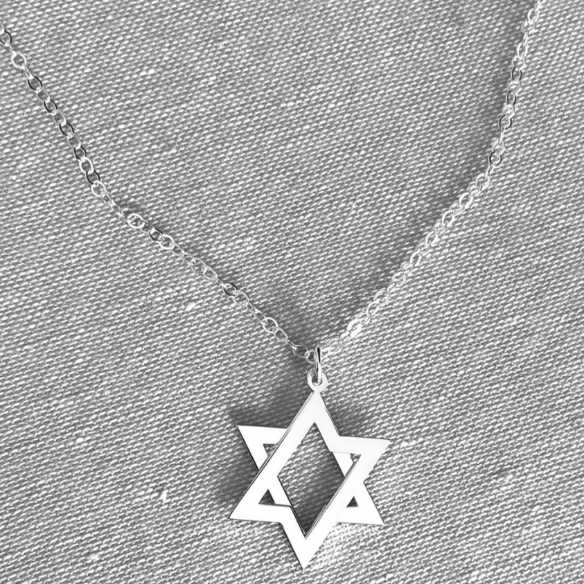 Miriam Merenfeld Jewelry Necklaces Or Movable Star of David Necklace by Miriam Merenfeld - (Sterling Silver or Gold-Plated)