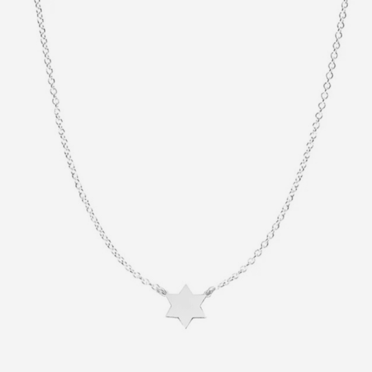 Sterling Silver Golda Star of David Necklace by Miriam Merenfeld - 16"