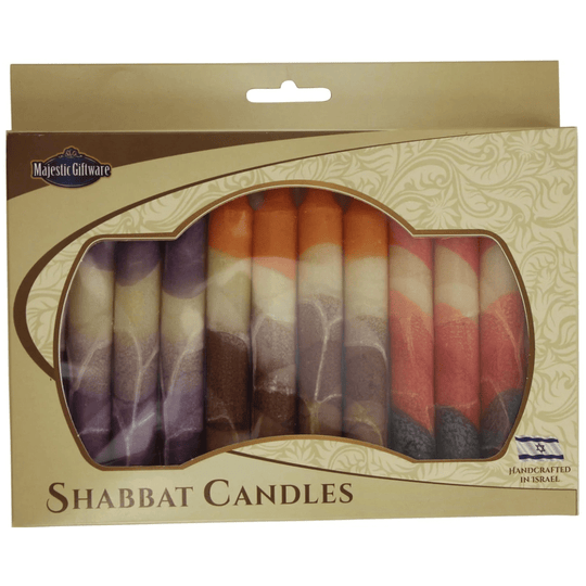 Israeli Hand-Crafted Cream Mix Shabbat Candles | Set of 12