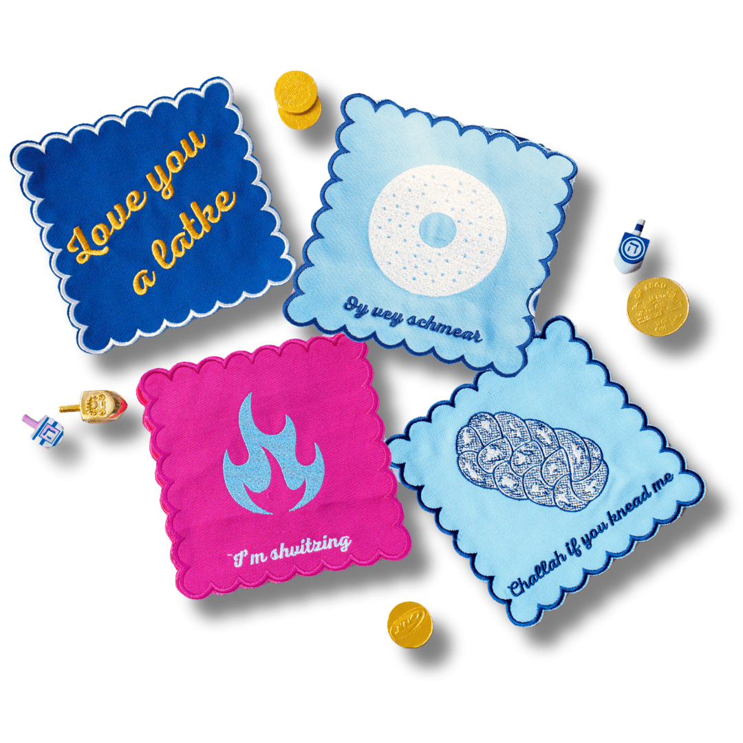 The Nosh Table Napkins Hanukkah Cocktail Napkins - Set of 4