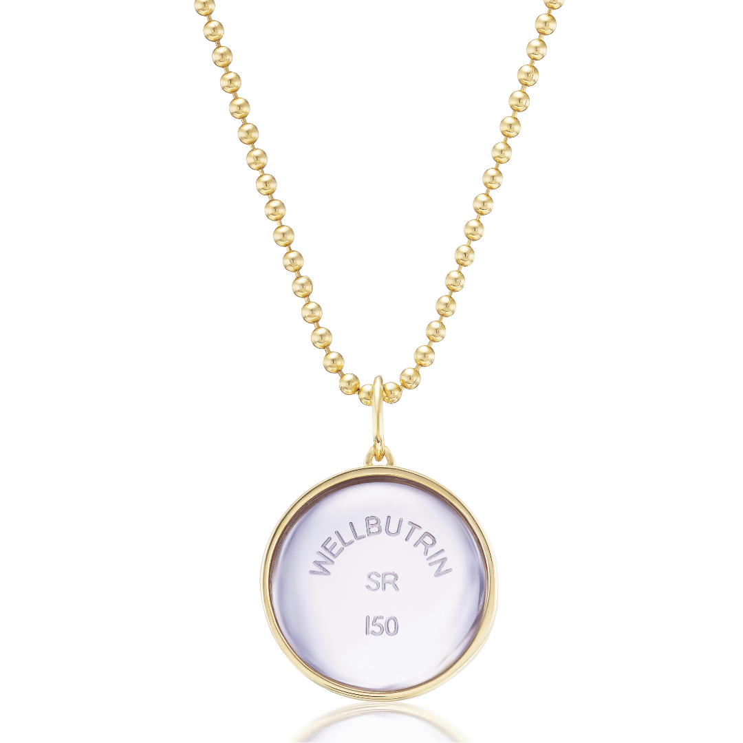 Mad Fine - Lavender Quartz Wellbutrin Necklace by Mad Fine - 14k Gold - ModernTribe