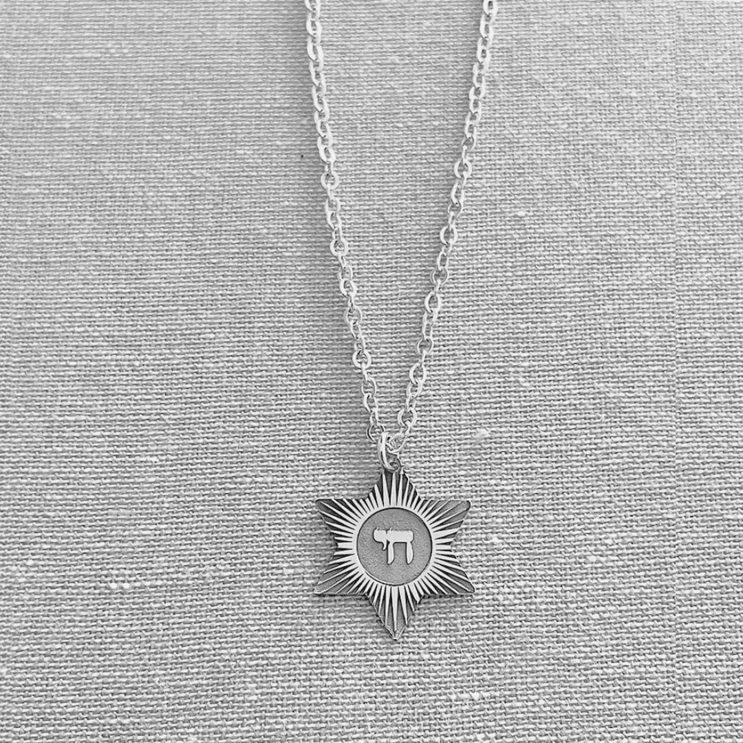 Miriam Merenfeld Jewelry - Chai Star of David Necklace by Miriam Merenfeld - (Gold - Plated or Sterling Silver) - ModernTribe