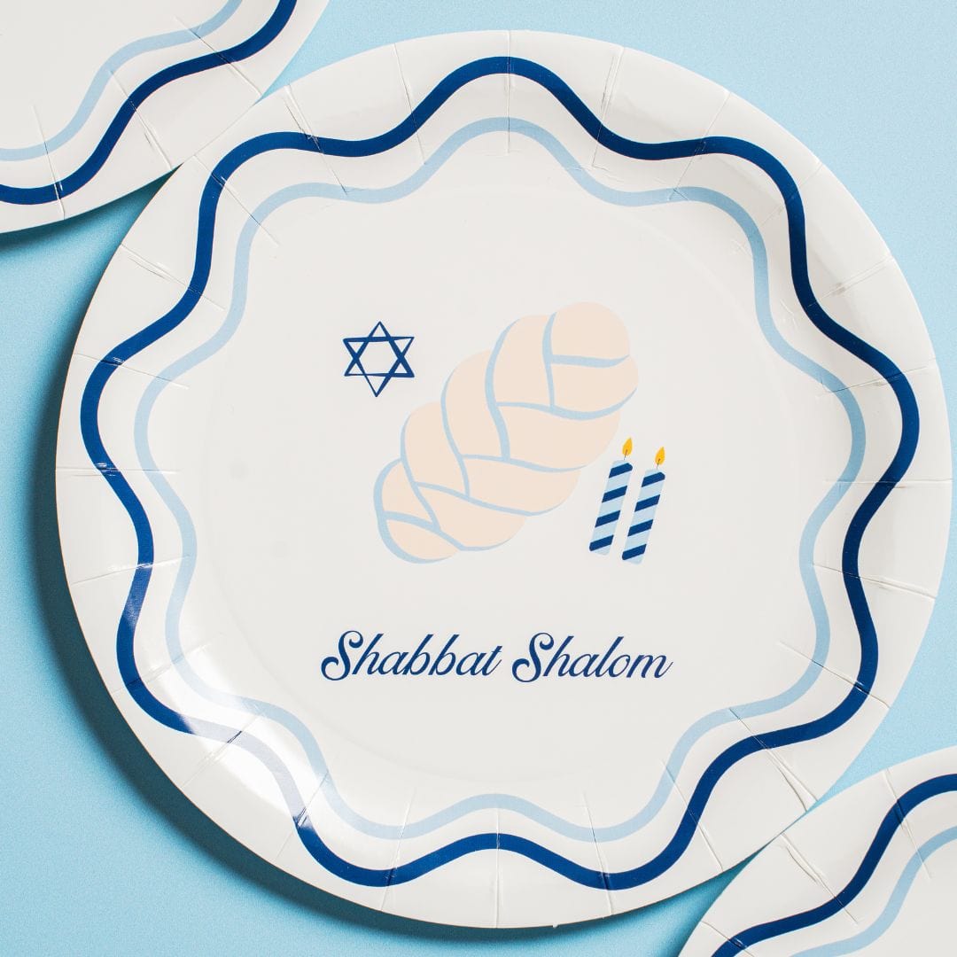 The Nosh Table - Shabbat Shalom Disposable Dinner Plates - Set of 20 - ModernTribe