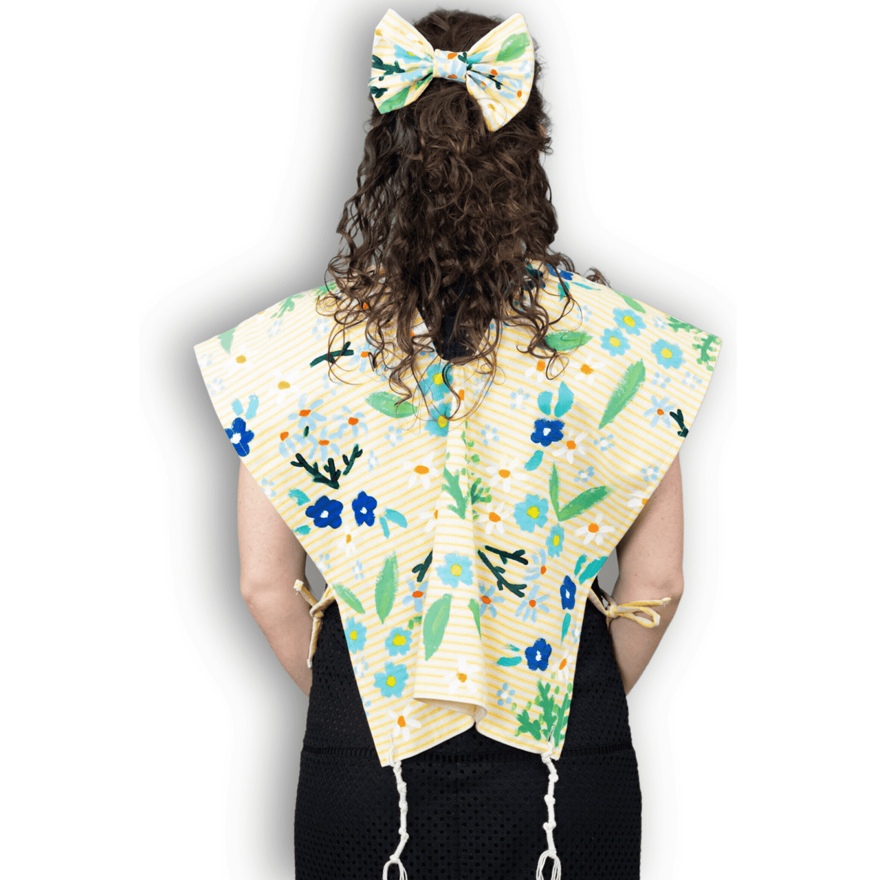 Elly Bovarnick Studios - Hands - Free Yellow Floral Tallit, Hair Bow - ModernTribe