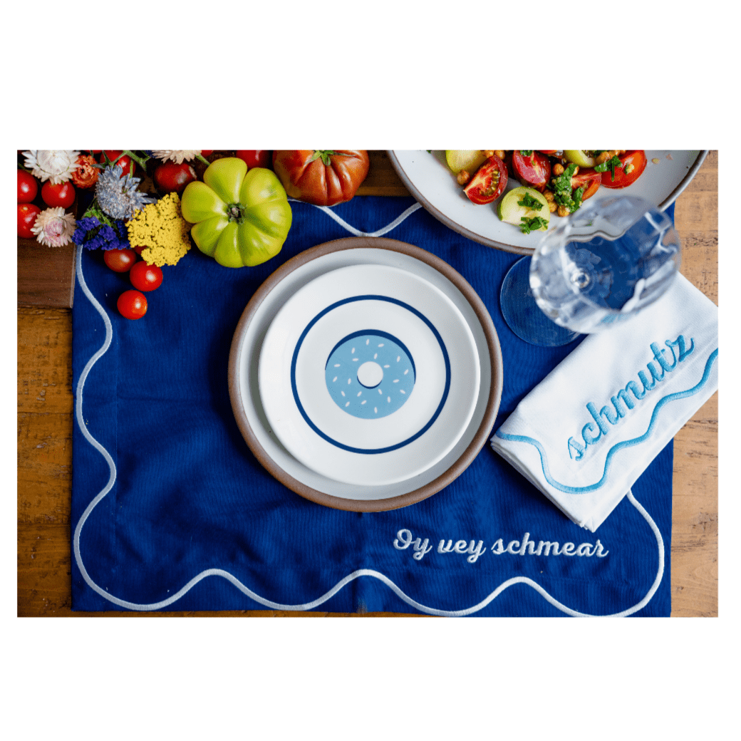 The Nosh Table - Shabbat and Schmear Nosh Porcelain Plates - Set of 4 - ModernTribe
