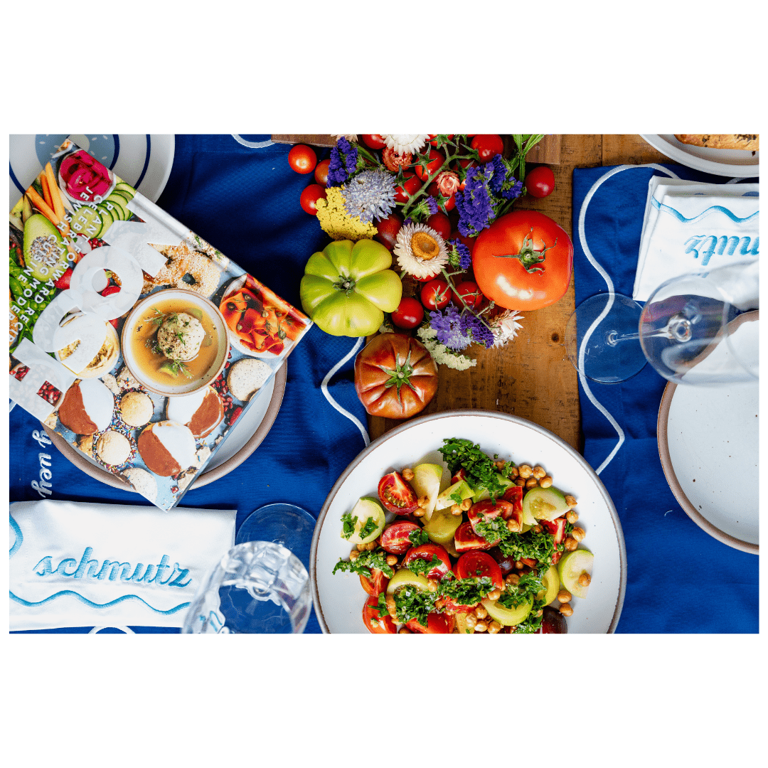 The Nosh Table - Time to Nosh Placemats - Set of 4 - (Blue or White) - ModernTribe