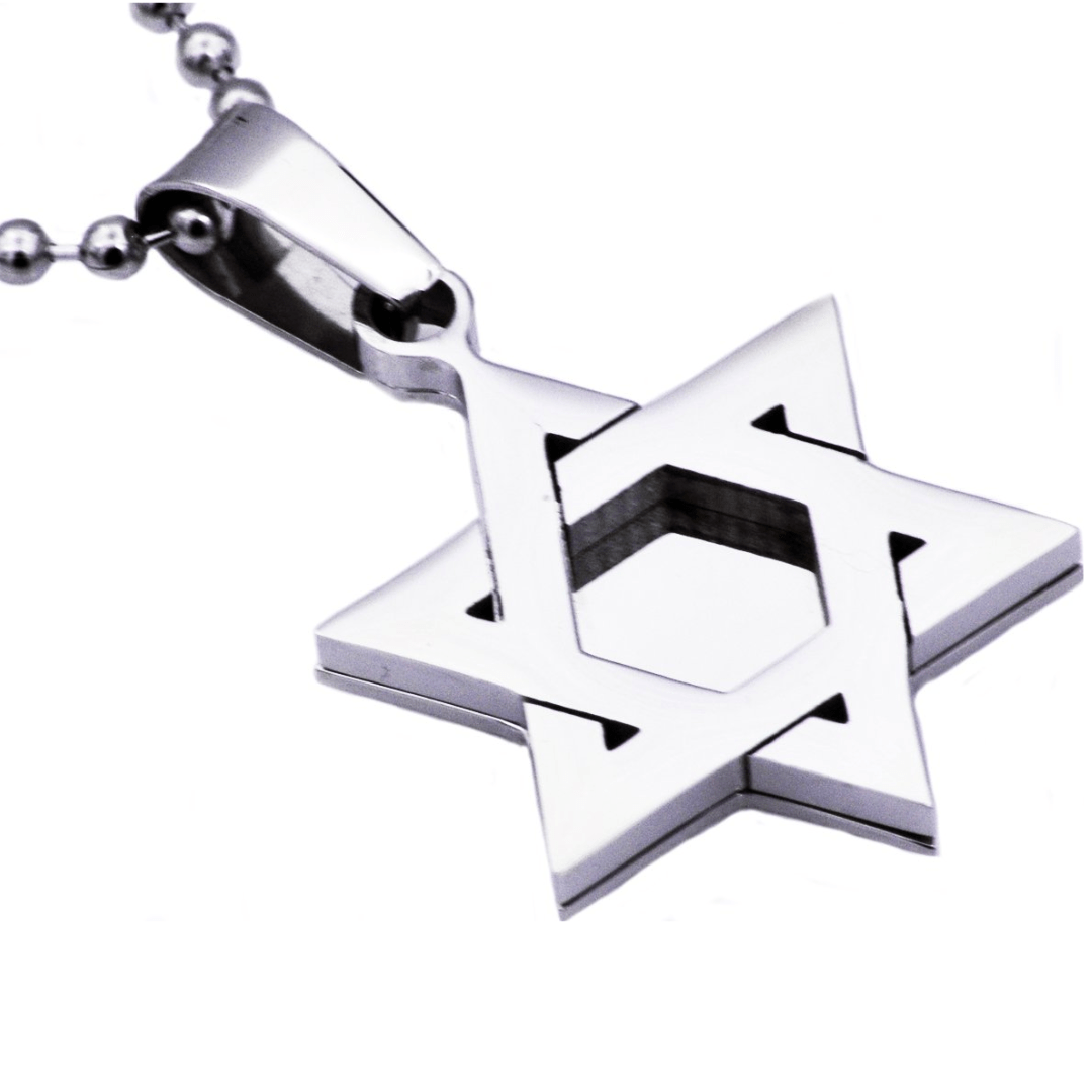 Blackjack Mens Jewelry Necklaces Men's Polished Star of David Necklace