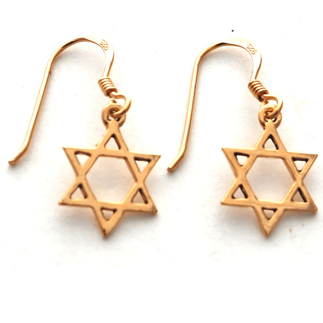 Semaki & Bird Earrings Star of David Dangle Earrings - Gold-Plated or Sterling Silver