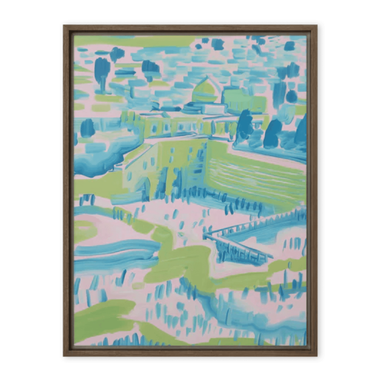 Beraishis - Brushstrokes of the Jerusalem Wall Framed Canvas by Beraishis - ModernTribe