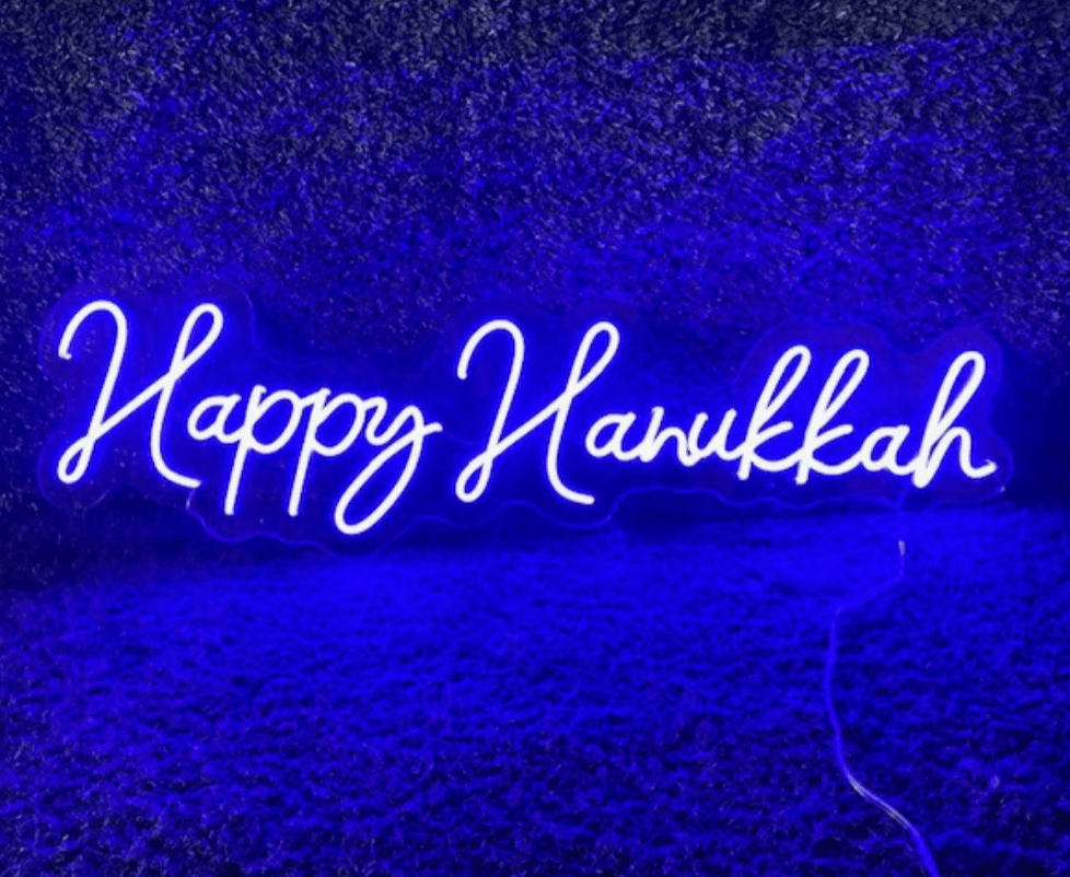 Hanukkah Superstore Decorations LED Neon 'Happy Hanukkah' Sign – Festive Holiday Décor