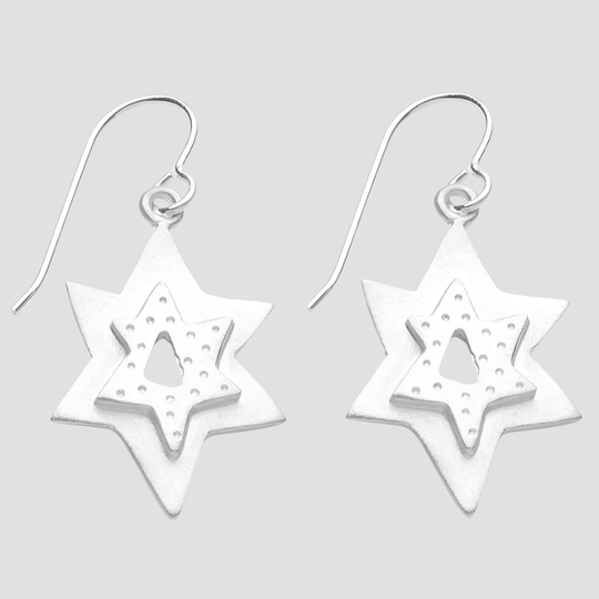Emily Rosenfeld Sterling Silver Star of David Earrings