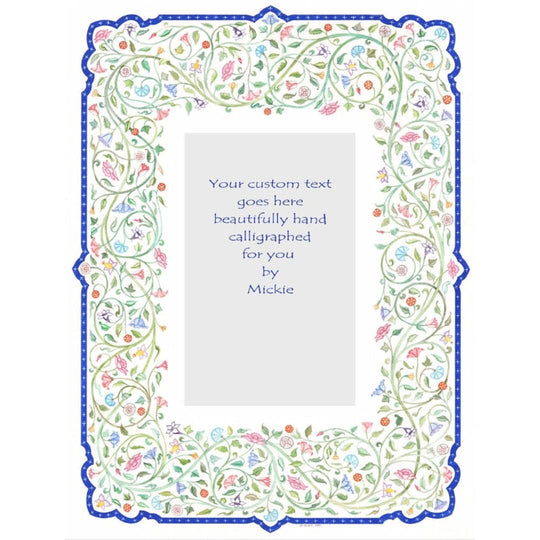 Hand-Painted Flowering Vine Original Ketubah by Mickie Caspi