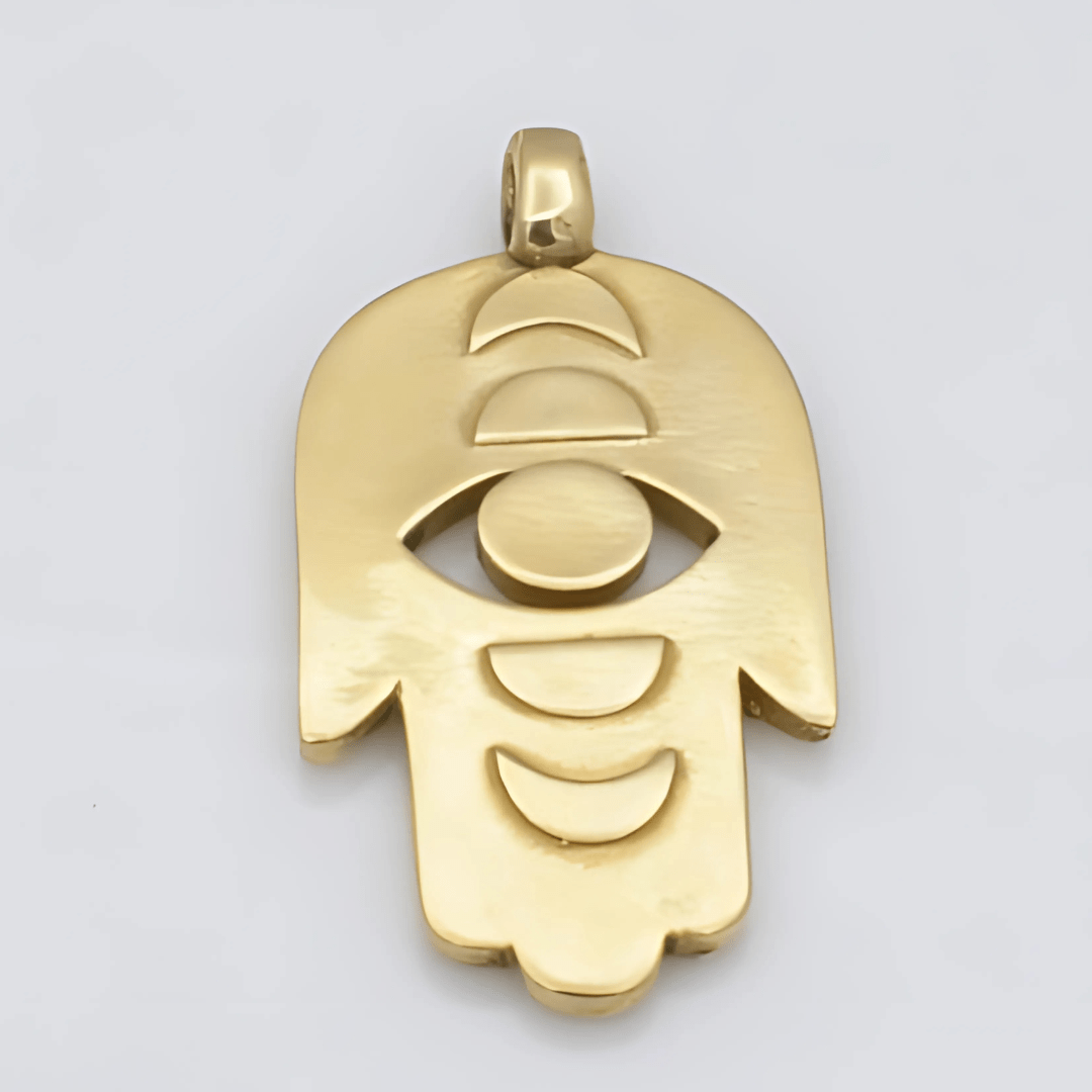 Dear Elaan Necklaces Moon Phase Evil Eye and Hamsa Necklace