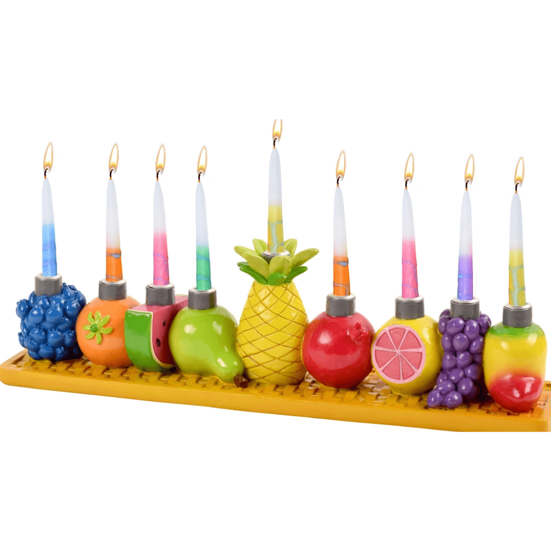 Ner Mitzvah - Hand - Painted Fruit Menorah - ModernTribe