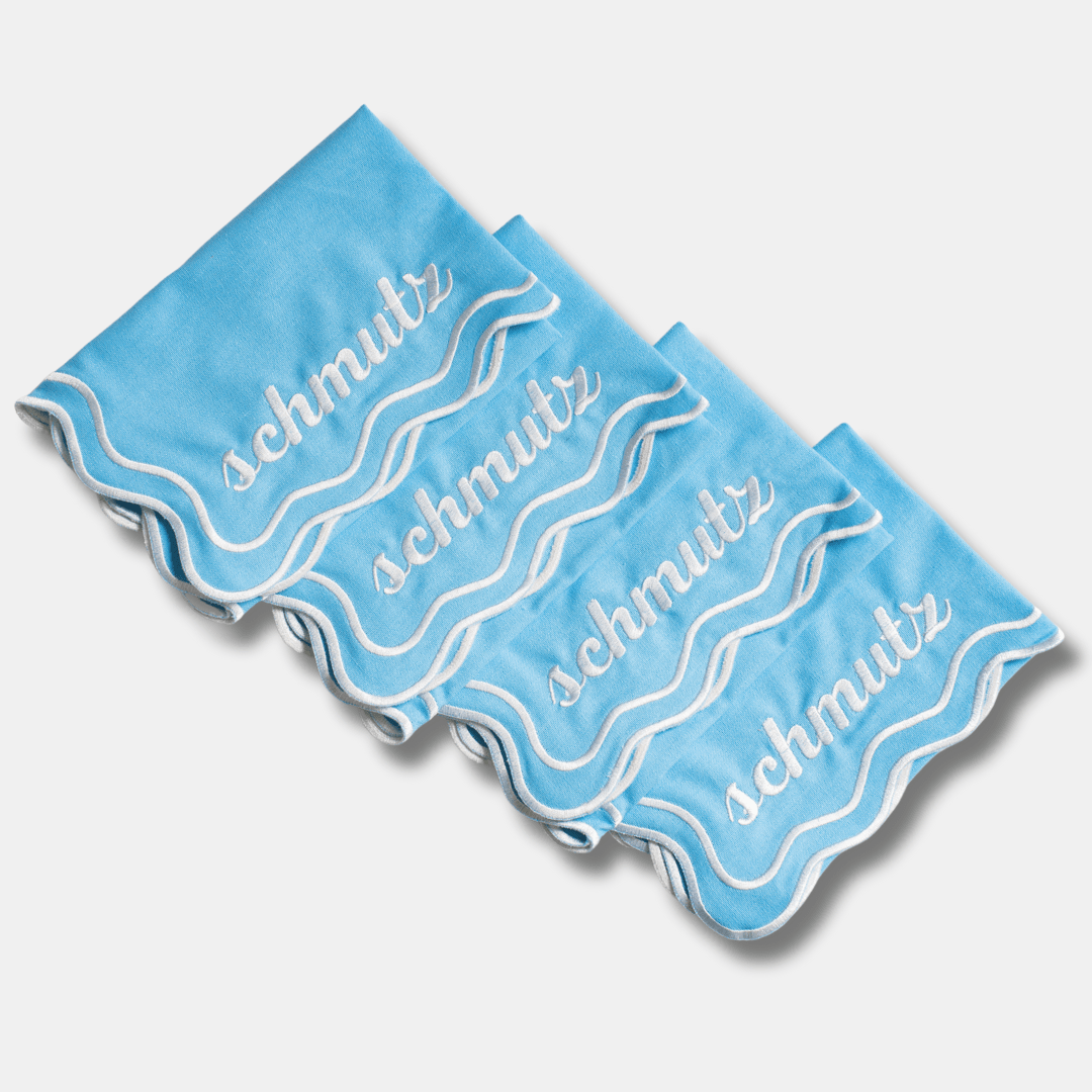 The Nosh Table - Schmutz Dinner Napkins - Set of 4 - (Light Blue, Dark Blue or White) - ModernTribe