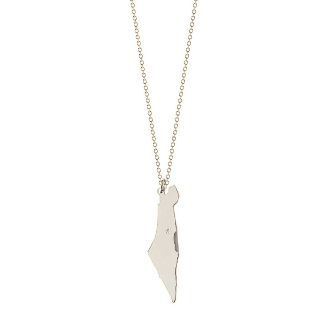 Miriam Merenfeld Jewelry Necklaces Eretz Israel Diamond Necklace - Sterling Silver 20"