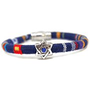 My Tribe by Sea Ranch Jewelry Bracelets 7" / Navy Swarovski Star of David Woven Cotton Bracelet - Choice of Color