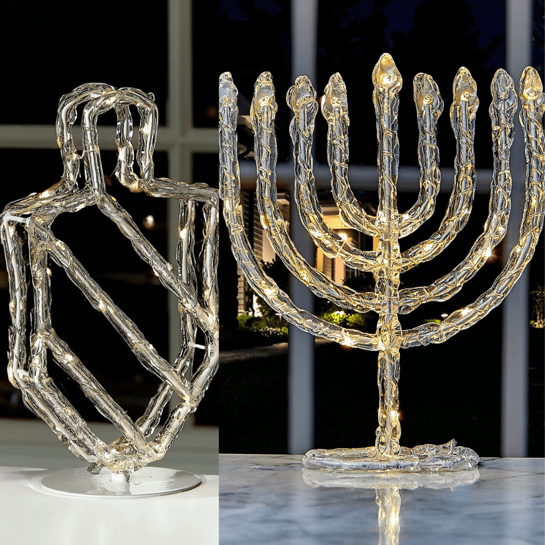 Rite Lite Decorations LED Twinkling Menorah and Dreidel Decoration Set