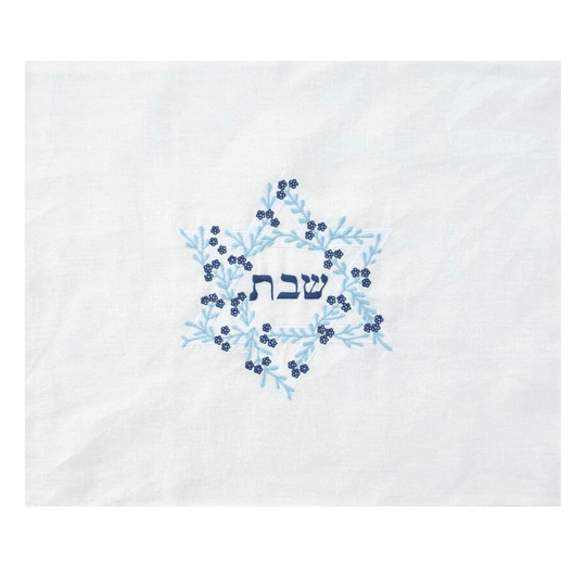 Floral Star of David Embroidered Challah Cover