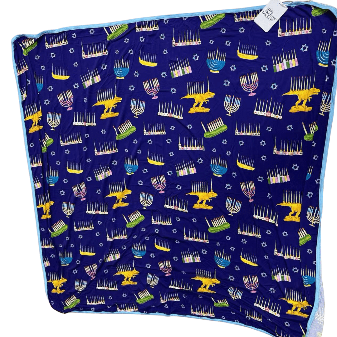 Amy Kritzer Becker - Hanukkah Many Menorahs Bamboo Blanket - ModernTribe