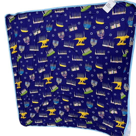 Hanukkah Many Menorahs Bamboo Blanket