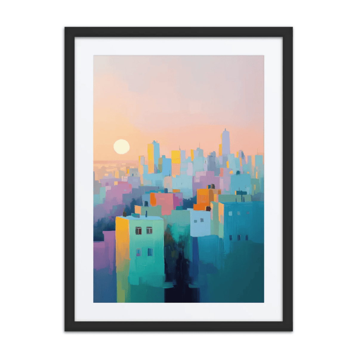Beraishis - Pastel Tel Aviv Framed Print by Beraishis - ModernTribe
