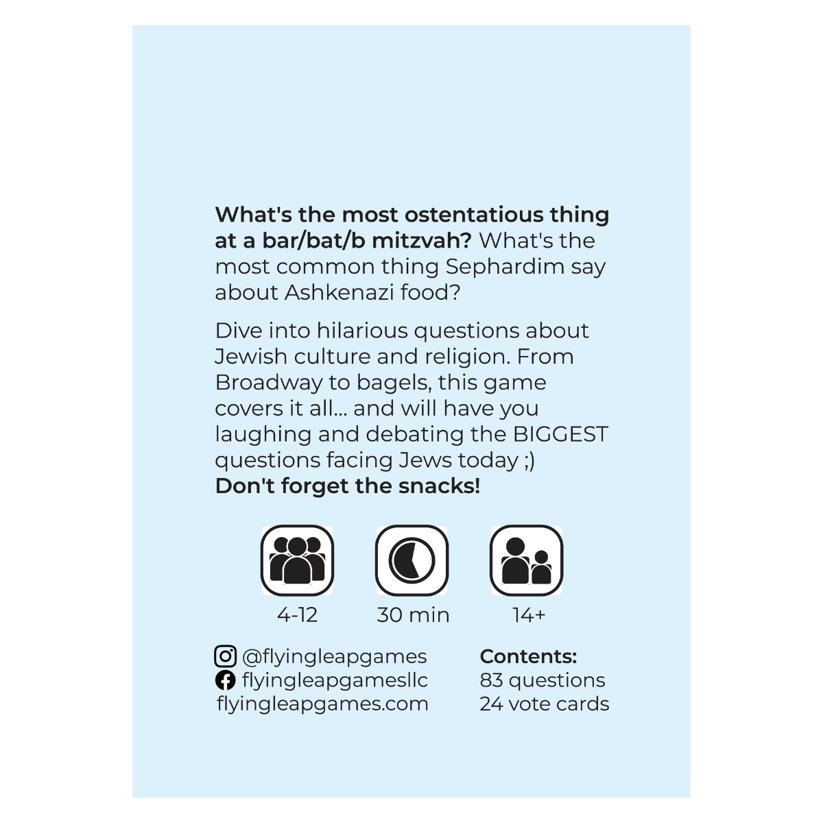 Flying Leap Games Games Two Jews Three Opinions Game