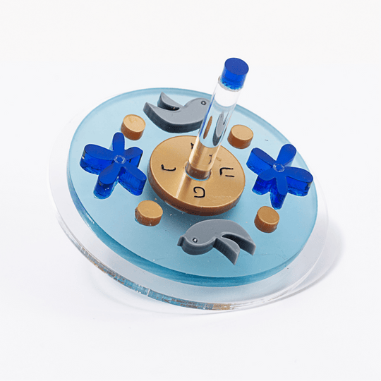 Light Blue Acrylic Dreidel by Israel Museum