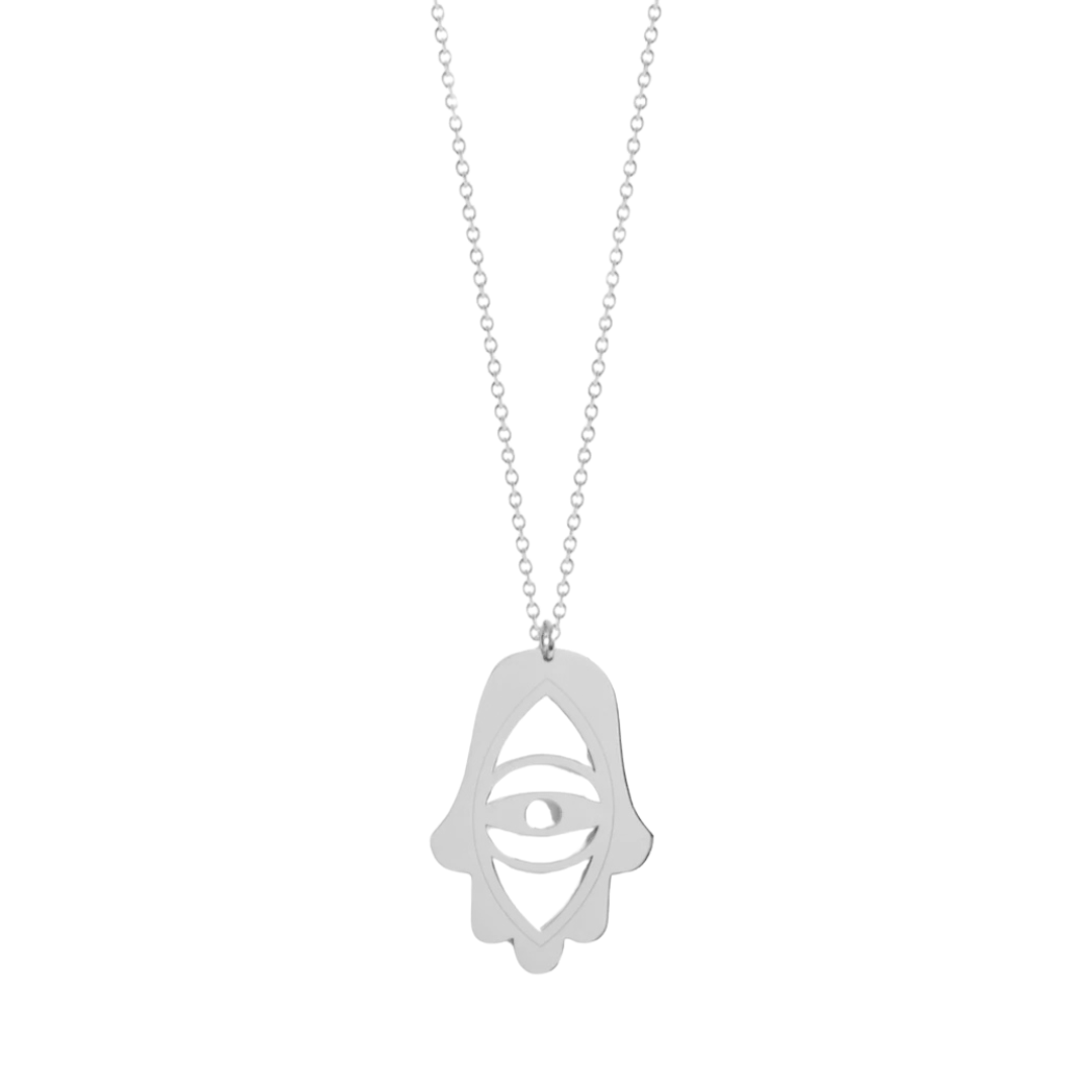 Miriam Merenfeld Jewelry - Evil Eye Hamsa Necklace - Sterling Silver - ModernTribe