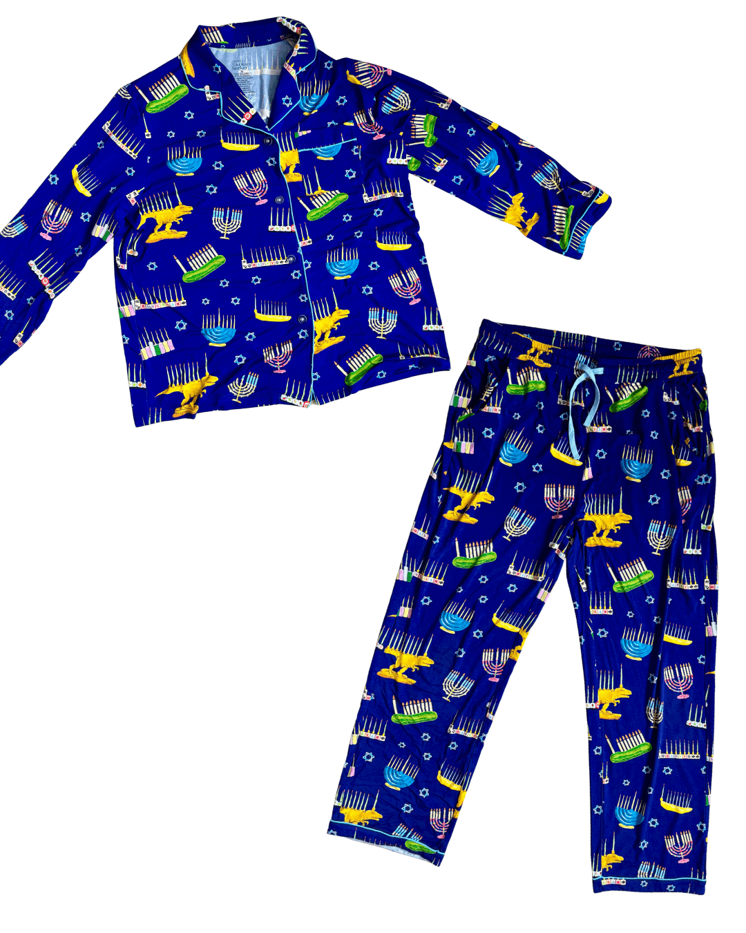 Amy Kritzer Becker - Hanukkah Many Menorahs Bamboo Adult Pajamas - (Unisex Sizes S - 4XL) - ModernTribe