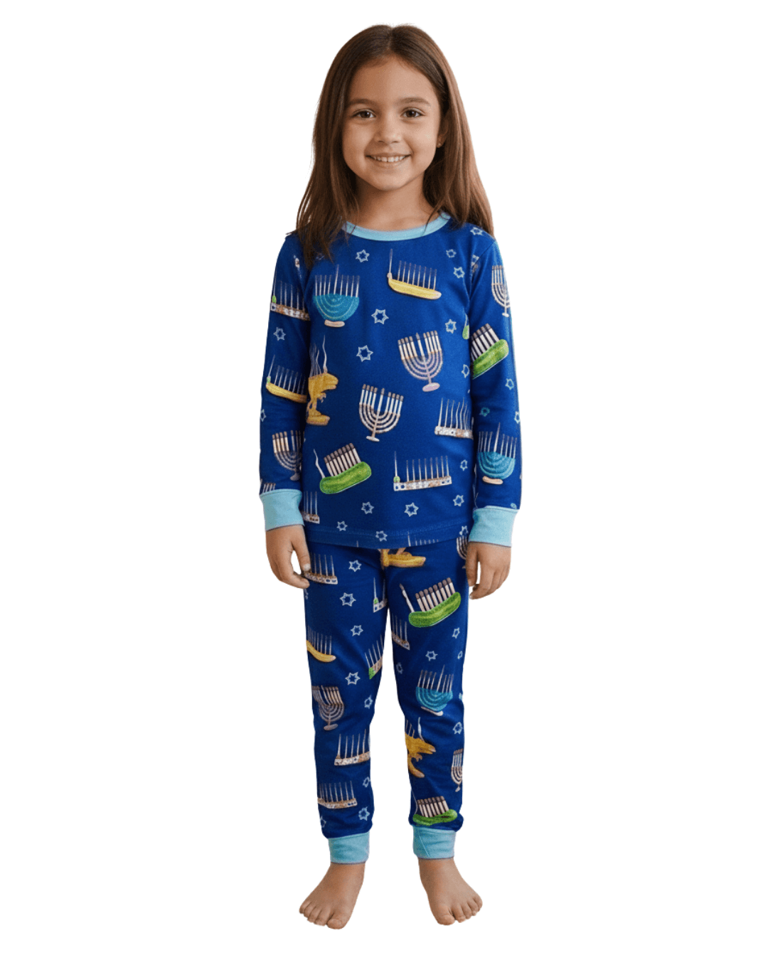 Amy Kritzer Becker - Hanukkah Many Menorahs Bamboo Pajamas - (Kids Unisex Sizes 2T - 14) - ModernTribe