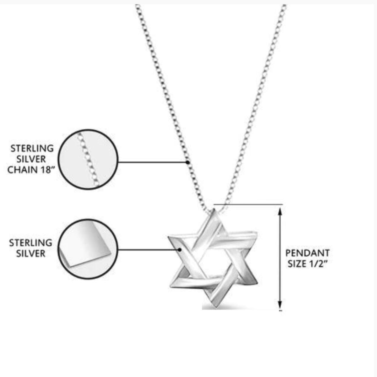 Alef Bet - Geometric Star of David Necklace - ModernTribe