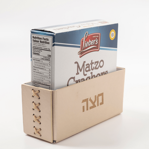 Apeloig Collection - Vegan Leather Matzah Holder - Champagne - ModernTribe