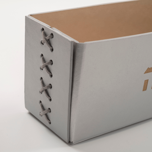 Apeloig Collection - Vegan Leather Matzah Holder - Silver - ModernTribe