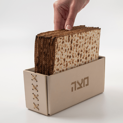 Apeloig Collection - Vegan Leather Matzah Holder - Champagne - ModernTribe
