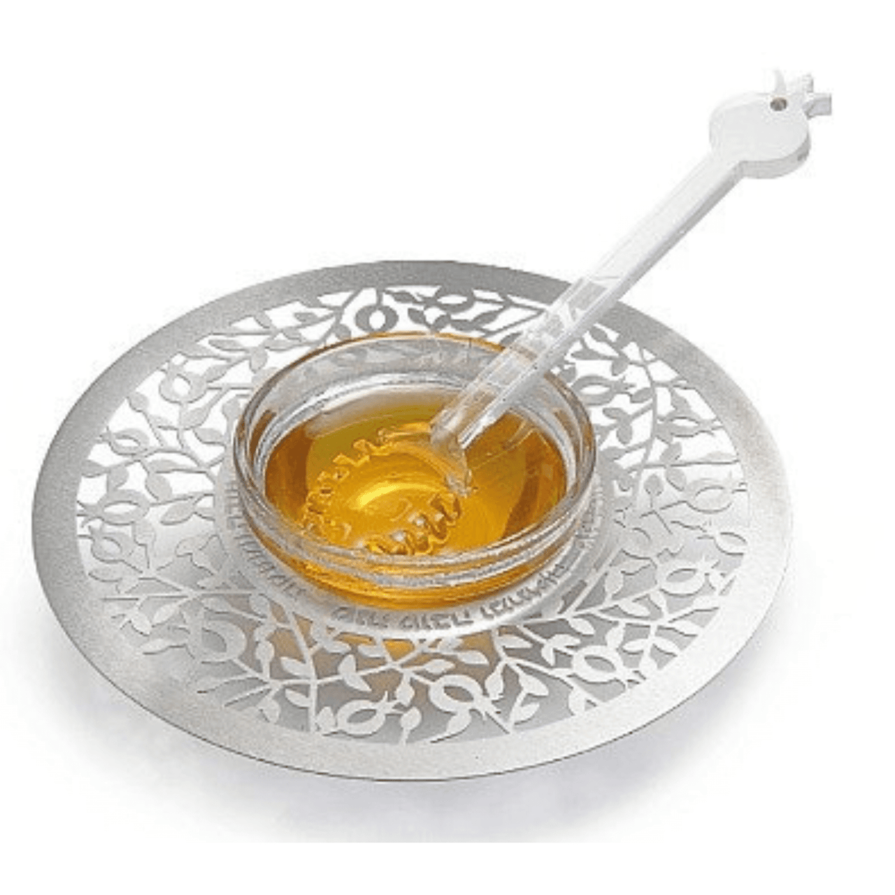 Dorit Judaica - Honey Dish With Pomegranates - Silver - ModernTribe