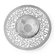 Dorit Judaica Honey Dishes Honey Dish With Pomegranates - Silver