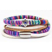 My Tribe by Sea Ranch Jewelry Bracelets Swarovski Star of David Wrap Bracelet - Pink and Purple