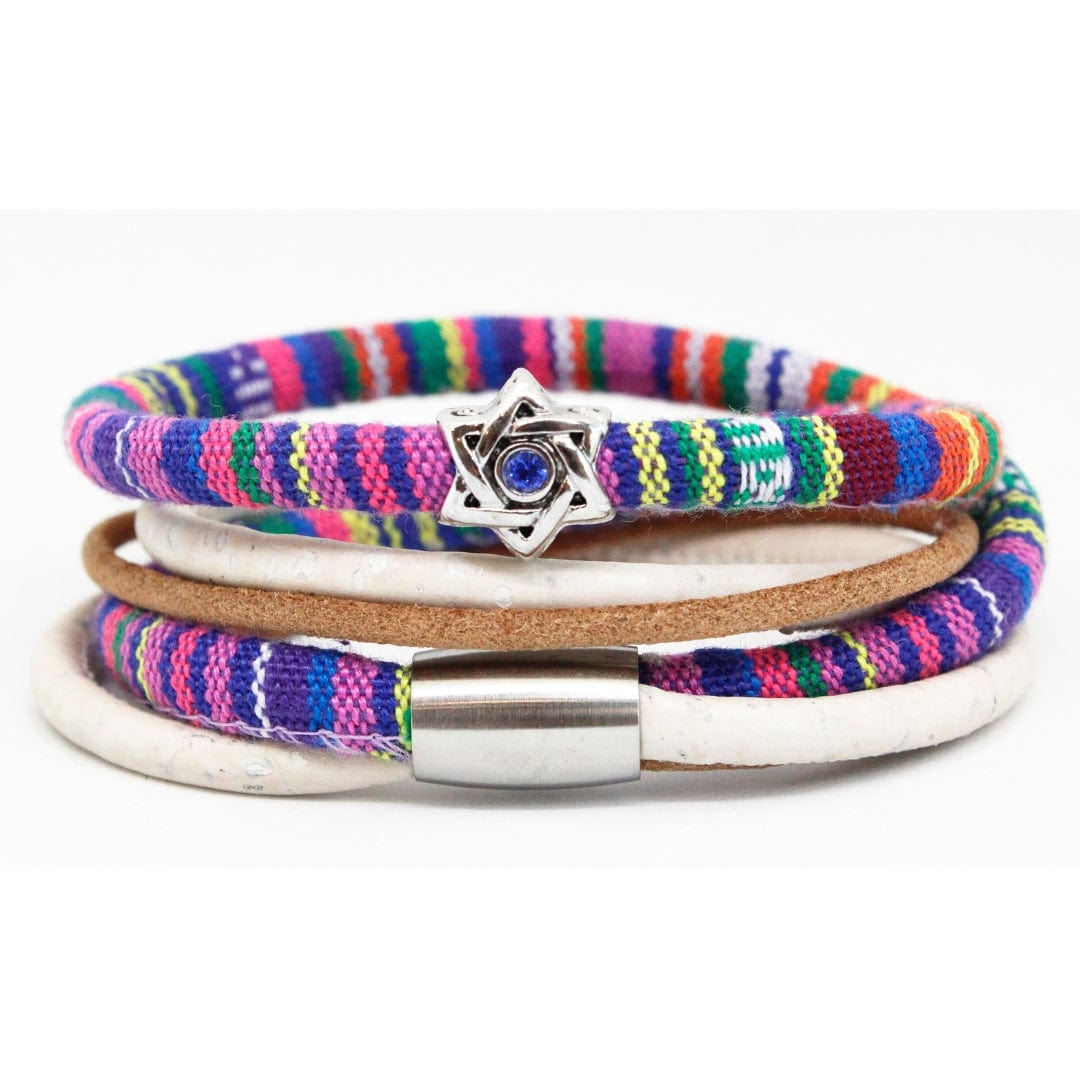 My Tribe by Sea Ranch Jewelry - Swarovski Star of David Wrap Bracelet - Pink and Purple - ModernTribe